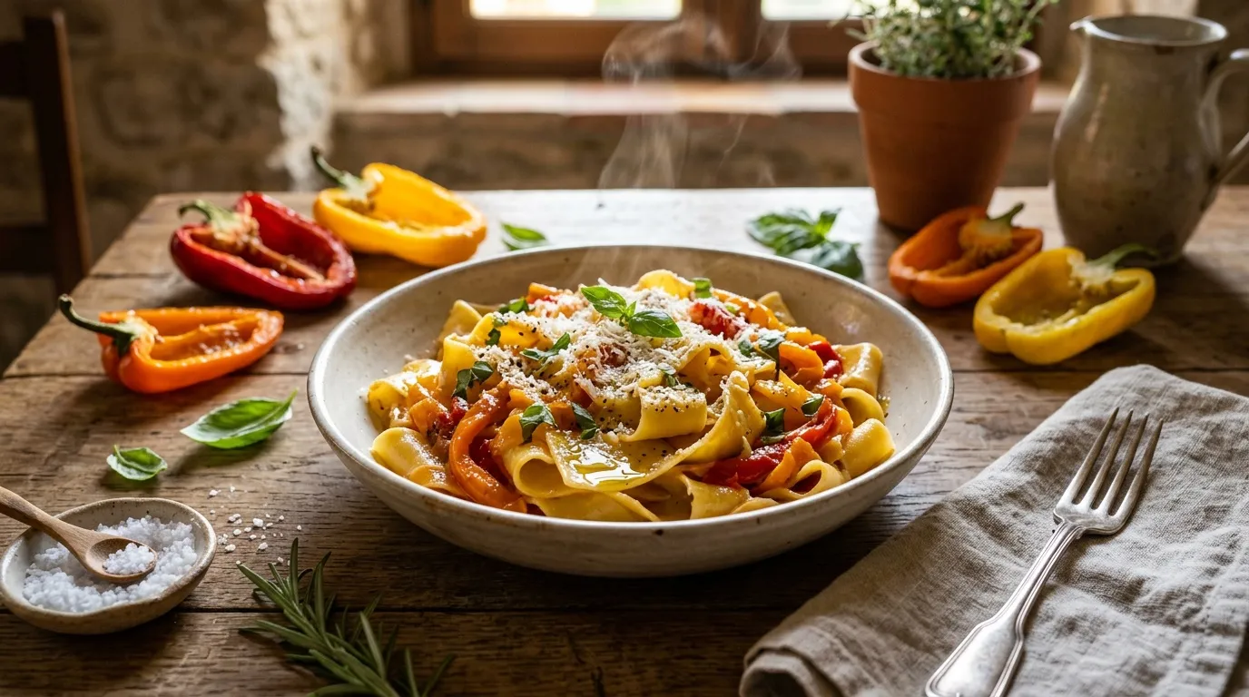 Pâtes aux poivrons : recette italienne authentique