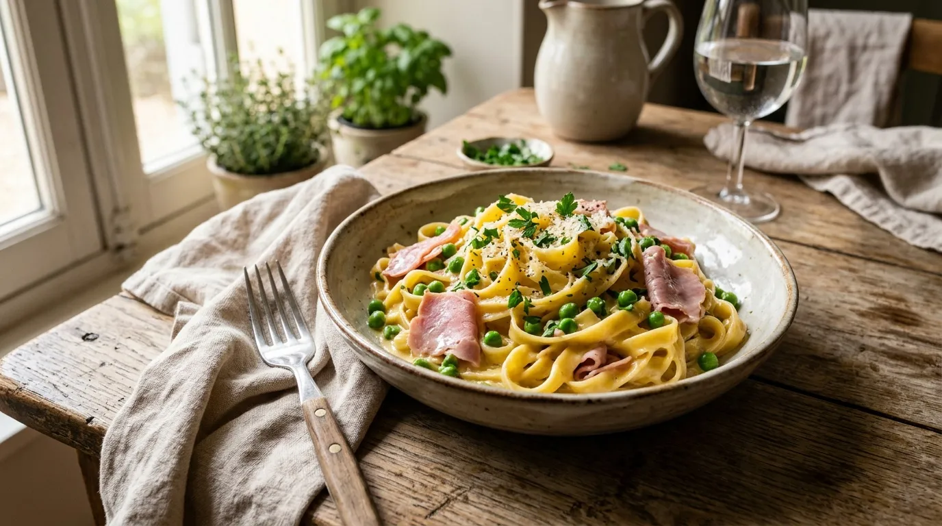 Recette pâtes jambon petit pois : facile et rapide