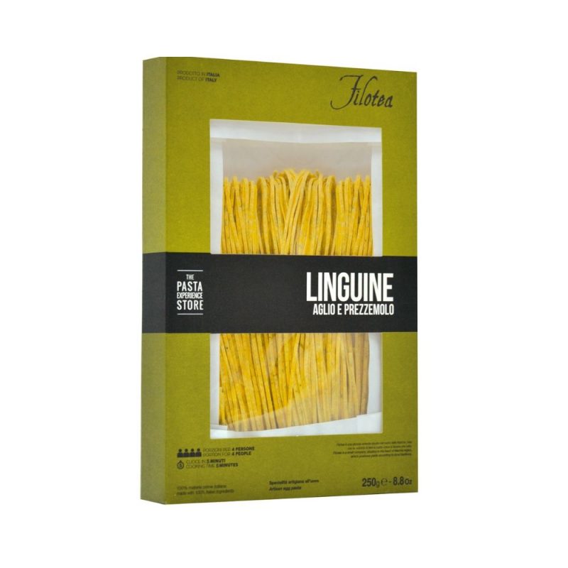 Linguine ail et persil de Filotea, producteur de pâtes sèches artisanales aux oeufs