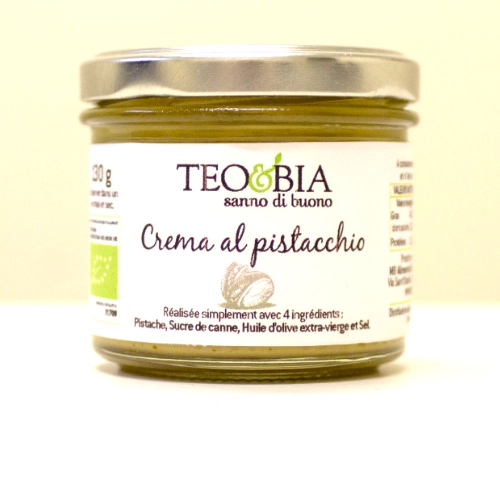 Crème de pistaches 100% biologique de Teo e Bia du Piémont à retrouver à Rennes dans la boutique Les Bonnes Pâtes