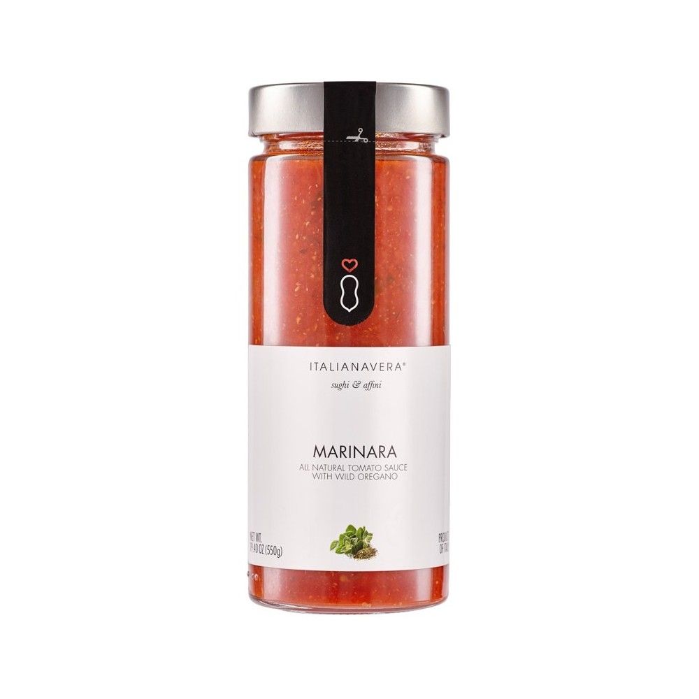 Marinara de Italianavera est une sauce tomate naturelle sans conservateurs et sans sucres ajoutés à l'ail et à l'origan sauvage.
