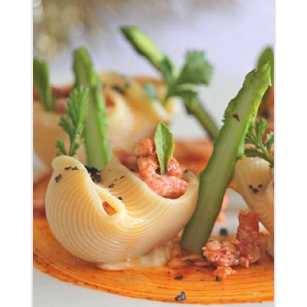 Les Lumaconi, pâtes artisanales en forme d'escargot ont une très bonne tenue de cuisson ce qui permet de les farcir.