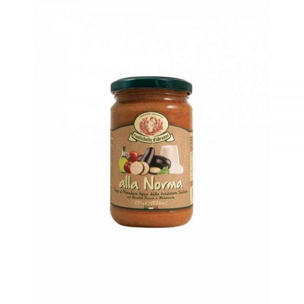 Dans la boutique Les Bonnes Pâtes, on trouve aussi de bonnes sauces issues de recettes traditionnelles italiennes comme la Sauce alla Norma.