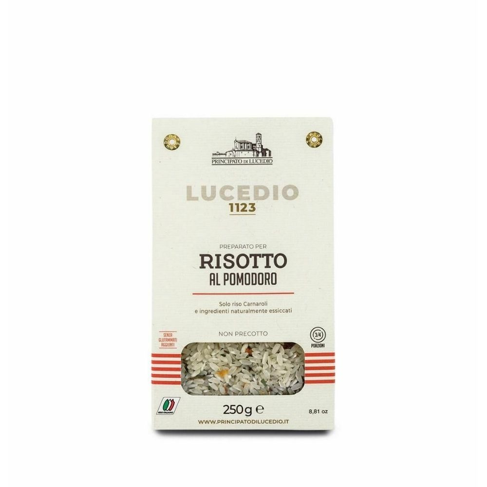 Un délicieux risotto crémeux à la tomate du producteur Lucedio, prêt en 15 minutes, bon comme celui de la mamma italienne!