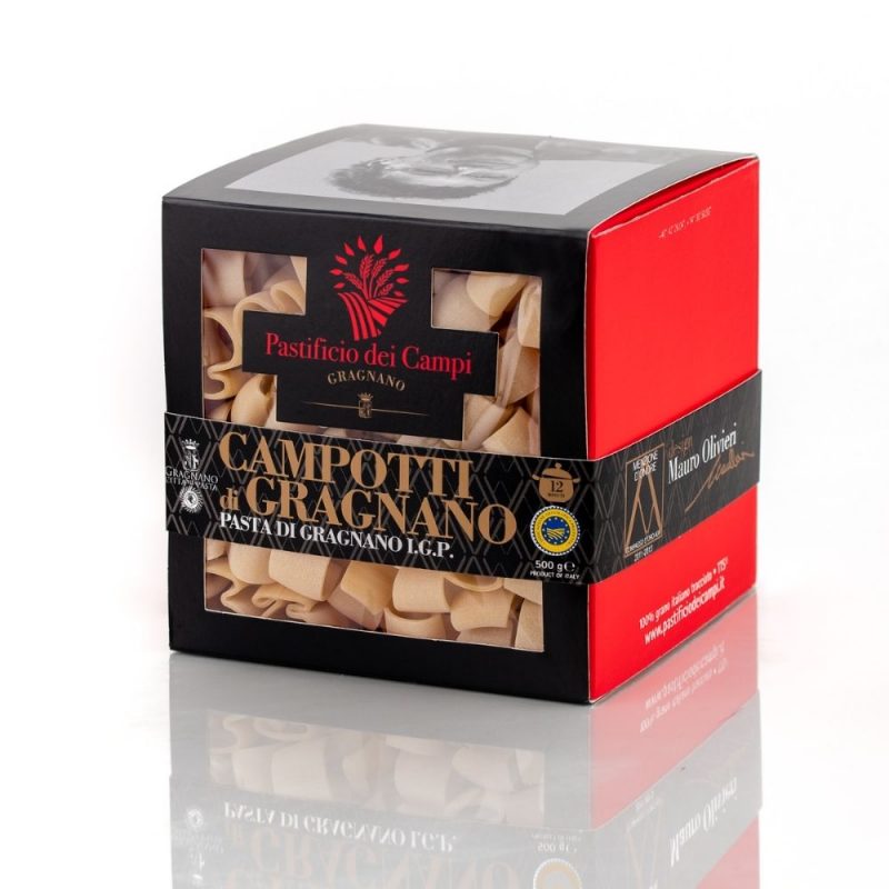 Tels des huits, les pâtes artisanales Campotti sont des pâtes exclusives et originales de Pastificio dei Campi que l'on trouve chez Les Bonnes Pâtes.