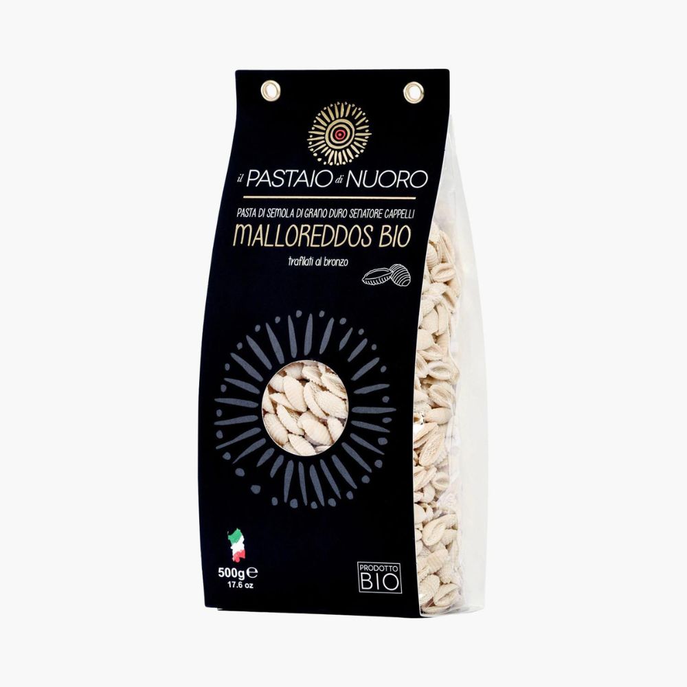 Découvrez nos petites pâtes en forme de coquillage, les malloreddus bio, également connues sous le nom de gnocchetti sardi.