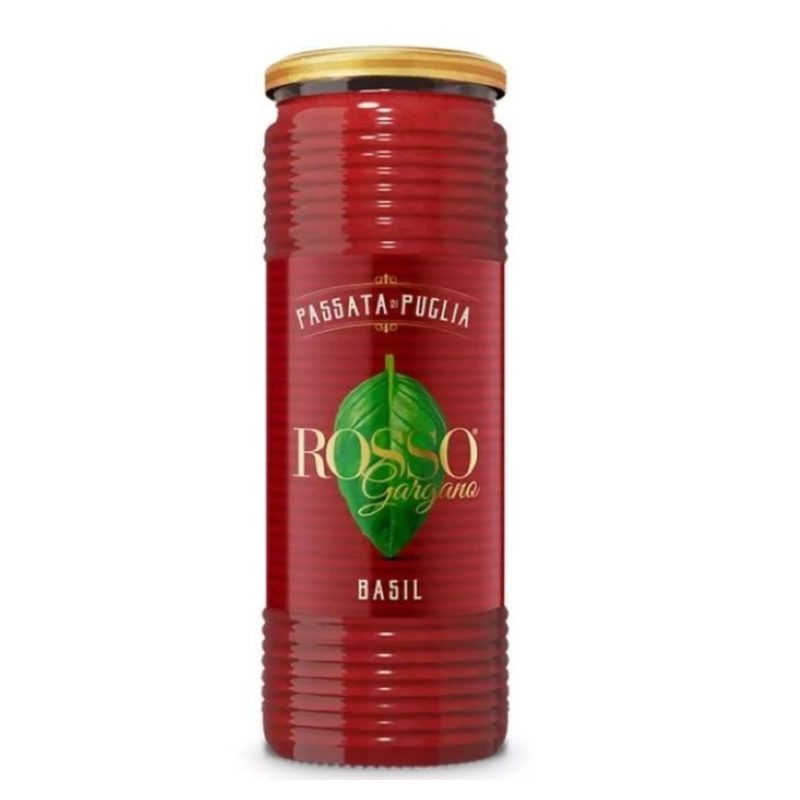 Coulis de tomate au basilic, la passata de Rosso est issue de bonnes tomates italiennes pour toute la cuisine familiale.